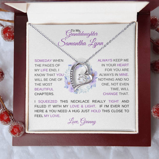 CUSTOM To My Granddaughter | I Squeezed This Necklace - Forever Love Necklace - SpokenWordGifts