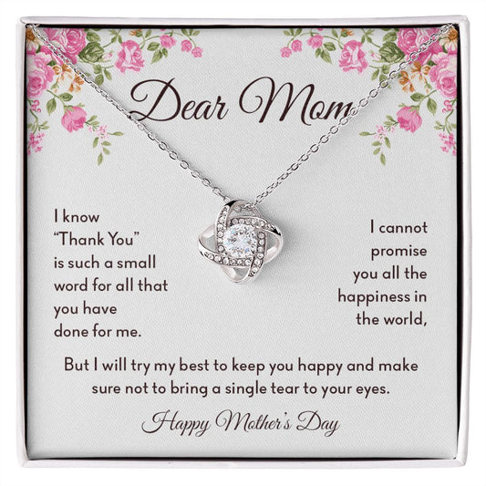 Dear Mom- Love Knot Necklace - SpokenWordGifts