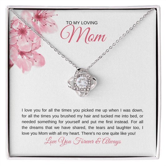 For My Loving MOM | For All the Times You Picked Me Up - Love Knot Necklace - SpokenWordGifts