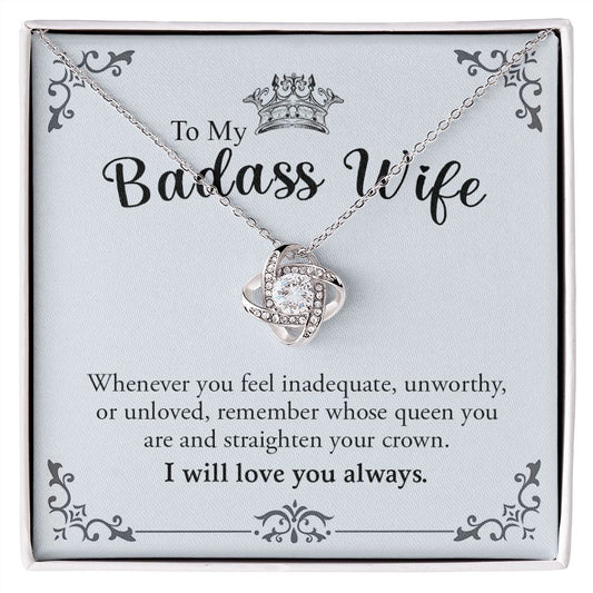 My Badass Wife | Most loving person - Love Knot Necklace - SpokenWordGifts