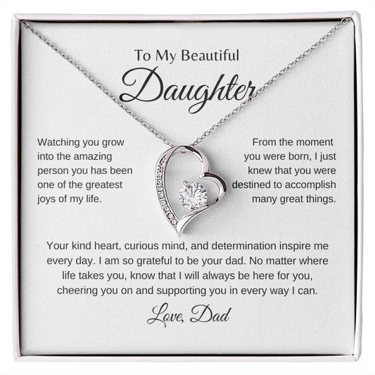 My Beautiful Daughter | Dad | Greatest Joys of My Life - Forever Love Necklace - SpokenWordGifts