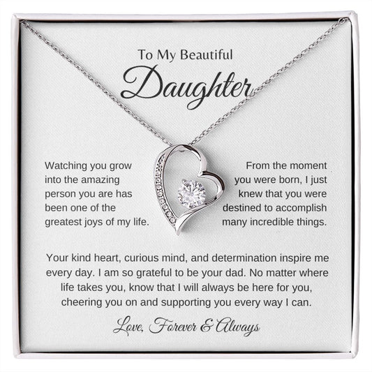 My Beautiful Daughter | Greatest Joys of My Life - Forever Love Necklace - SpokenWordGifts