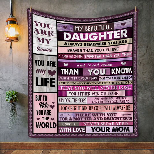 My Beautiful Daughter | You Are Braver Than You Believe - Premium Sherpa Blanket - SpokenWordGifts