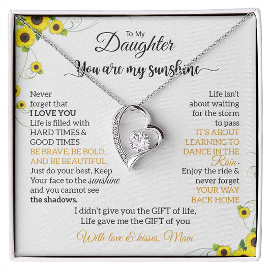 My Daughter | You are my sunshine - Forever Love Necklace - SpokenWordGifts