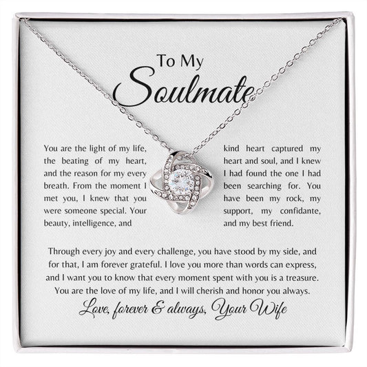 My Soulmate | Light of My Life - Love Knot Necklace - SpokenWordGifts