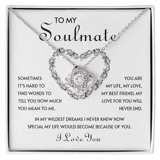 My Soulmate | You mean the world to me - Love Knot Necklace - SpokenWordGifts