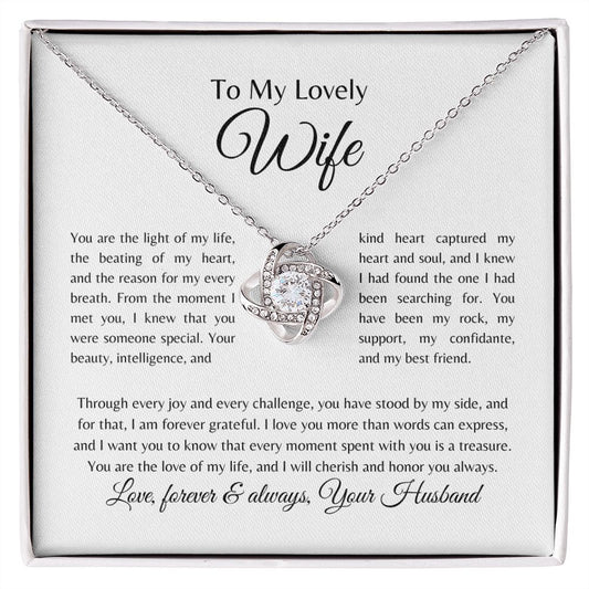 My Wife | Light of My Life - Love Knot Necklace - SpokenWordGifts