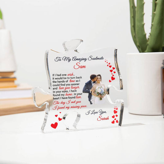 Personalized "To My Amazing [Husband/Soulmate/Boyfriend]" Puzzle Acrylic Plaque - A Unique Expression of Love - SpokenWordGifts