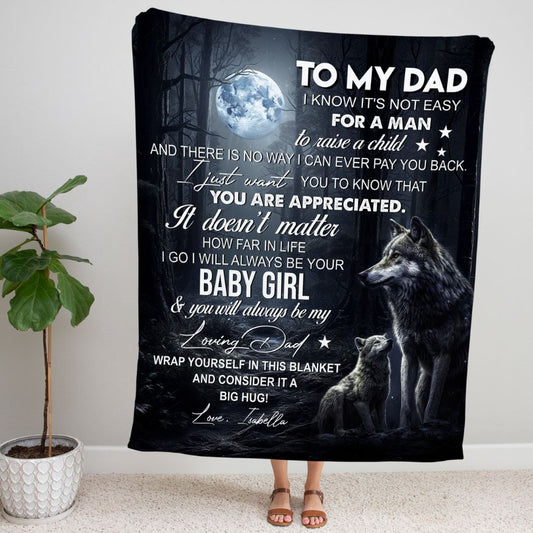 🔥PERSONALIZED To My Dad | Your Baby Girl | Premium Sherpa Blanket 50×60 - SpokenWordGifts