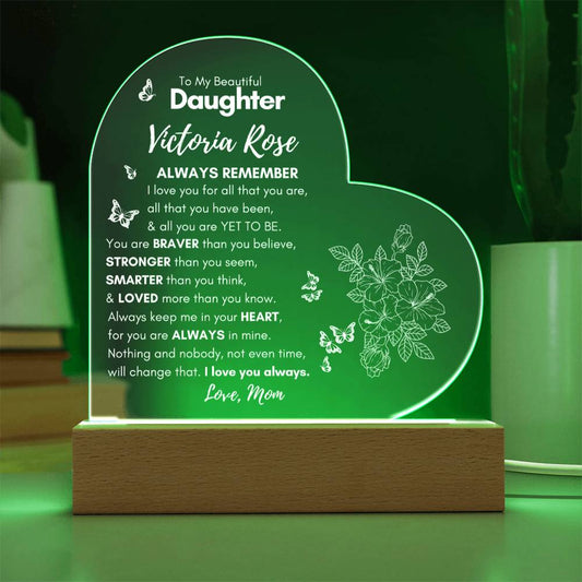 PERSONALIZED - "To My Daughter " I Love You for All That You Are | Heart-Shaped Acrylic Plaque - SpokenWordGifts