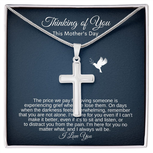 Thinking of You This Mother's Day - Dove - Cross Necklace - SpokenWordGifts