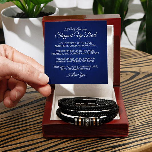 To My Amazing Bonus Dad | Stepped Up Dad - Love You Forever Bracelet - SpokenWordGifts