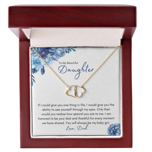 To My Beautiful Daughter | Dad | You Will Always Be My Little Girl - Everlasting Love - 10K Solid Gold with Diamonds - SpokenWordGifts