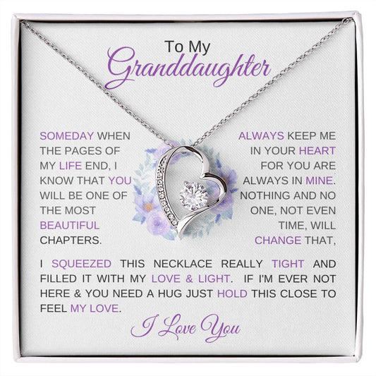 To My Granddaughter | I Squeezed This Necklace - Forever Love Necklace - SpokenWordGifts