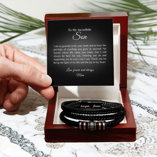 To My Incredible Son - Love You Forever Bracelet - SpokenWordGifts