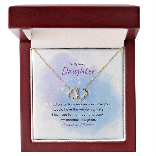 To My Lovely Daughter | If I Had a Star - Everlasting Love Necklace- Solid 10K Gold with Diamonds - SpokenWordGifts