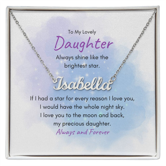 To My Lovely Daughter | If I Had a Star - Personalized Name Necklace - SpokenWordGifts