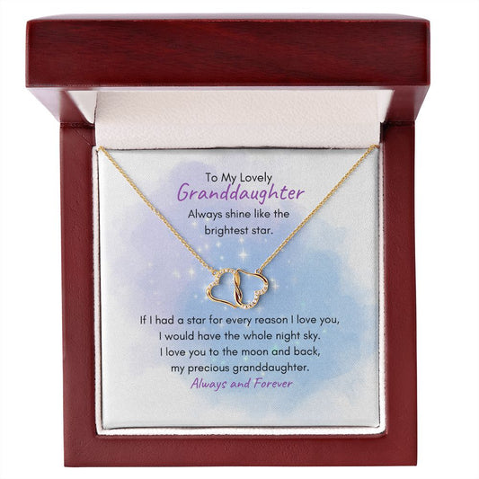 To My Lovely Granddaughter | If I Had a Star - Everlasting Love Necklace- Solid 10K Gold with Diamonds - SpokenWordGifts