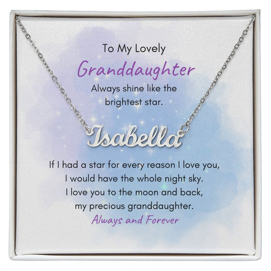 To My Lovely Granddaughter | If I Had a Star - Personalized Name Necklace - SpokenWordGifts