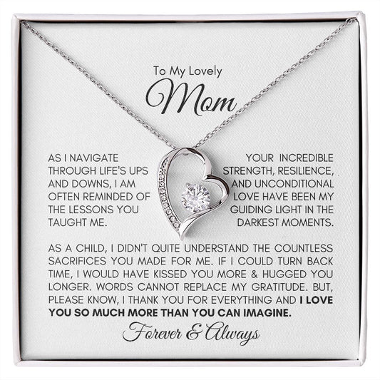 To My Lovely Mom | Classic | To My Mom | I Love You More Than You Can Imagine - Forever Love Necklace - SpokenWordGifts