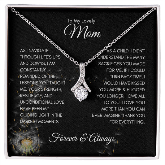 To My Lovely Mom | I Would Have Kissed You More and Held You Longer - Alluring Beauty Necklace - SpokenWordGifts