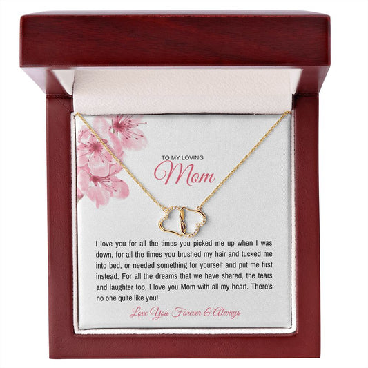 To My Loving Mom | For All The Dreams We Shared - Everlasting Love Necklace - 10K Solid Gold with Diamonds - SpokenWordGifts