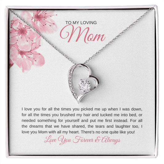 To My Loving MOM | For All the Times You Picked Me Up - Forever Love Necklace - SpokenWordGifts