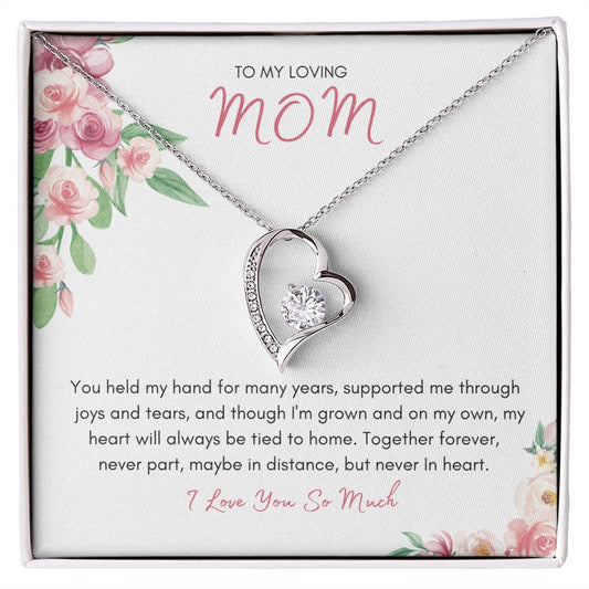 To My Loving MOM | You Held My Hand For Many Years - Forever Love Necklace - SpokenWordGifts