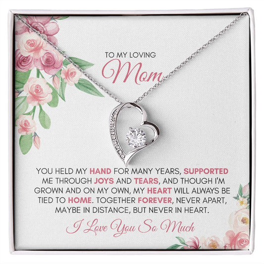 To My Loving MOM | You Held My Hand For Many Years - Forever Love Necklace - SpokenWordGifts