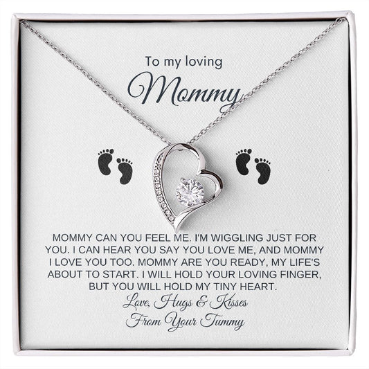 To My Loving Mommy - Mommy Can You Feel Me - Forever Love Necklace - SpokenWordGifts