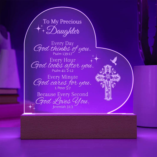 "To My Precious Daughter" Engraved Acrylic Plaque - SpokenWordGifts