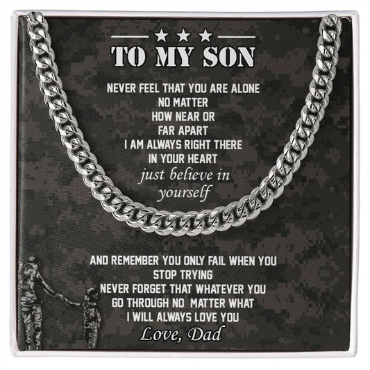 To My Son - Cuban Link Chain - SpokenWordGifts