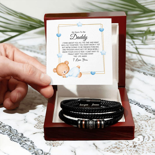 To My Soon-to-be-Daddy | Baby Boy | Love You Forever Bracelet - SpokenWordGifts