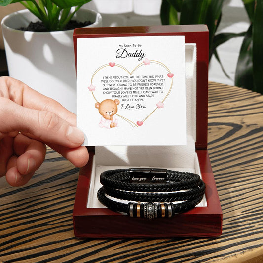 To My Soon-to-be-Daddy | Baby Girl | Love You Forever Bracelet - SpokenWordGifts