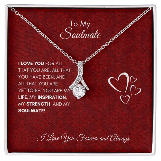 To My Soulmate | I Love You For All That You Are - Flower Name Necklace - SpokenWordGifts