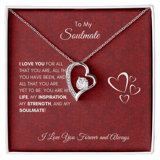 To My Soulmate | Red Hearts | I Love You For All That You Are - Forever Love Necklace - SpokenWordGifts