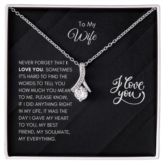 To My Wife | Black | I Love You For All That You Are - Alluring Beauty Necklace - SpokenWordGifts