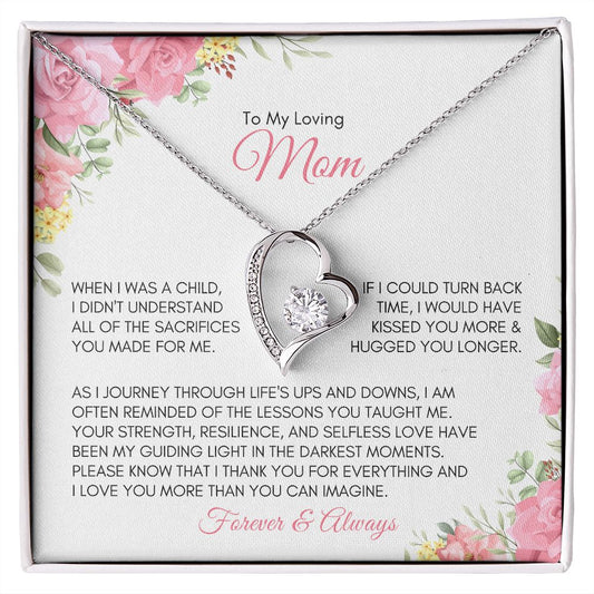 When I was a child, I didn't I did understand | Classic | If I Could Turn Back Time I Would Have Kissed You More and Hugged You Longer - Forever Love Necklace - SpokenWordGifts